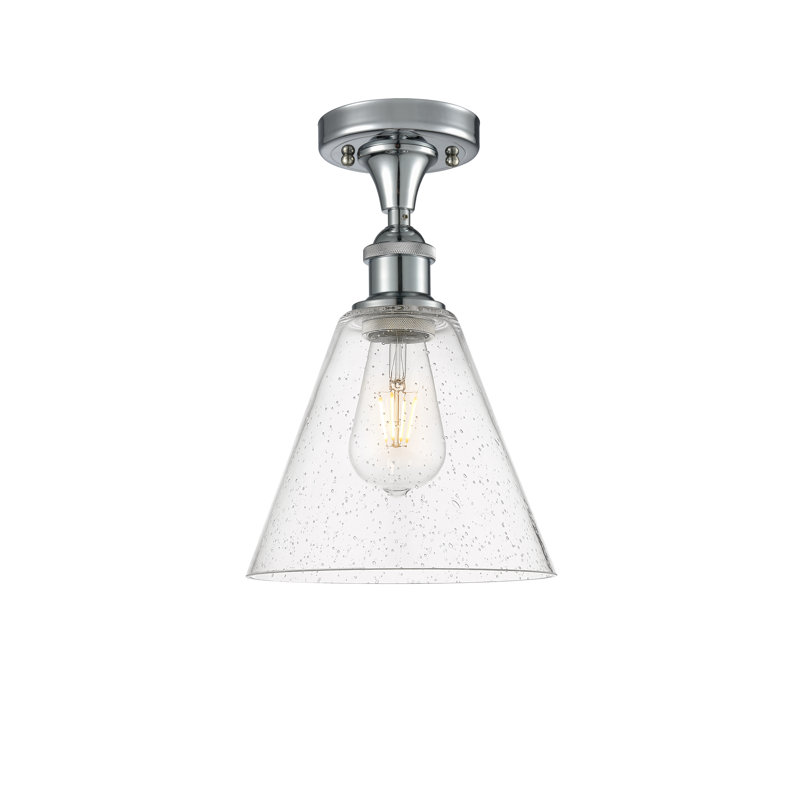 Plafonnier semi-encastré 1 lumière Amabl, DEL, H 11,75 po x l 8 po x P 8 po, Chrome poli