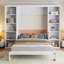 Lit escamotable avec bureau encastré, bibliothèques et supports de rangement - Système de lit mural peu encombrant-1314073375