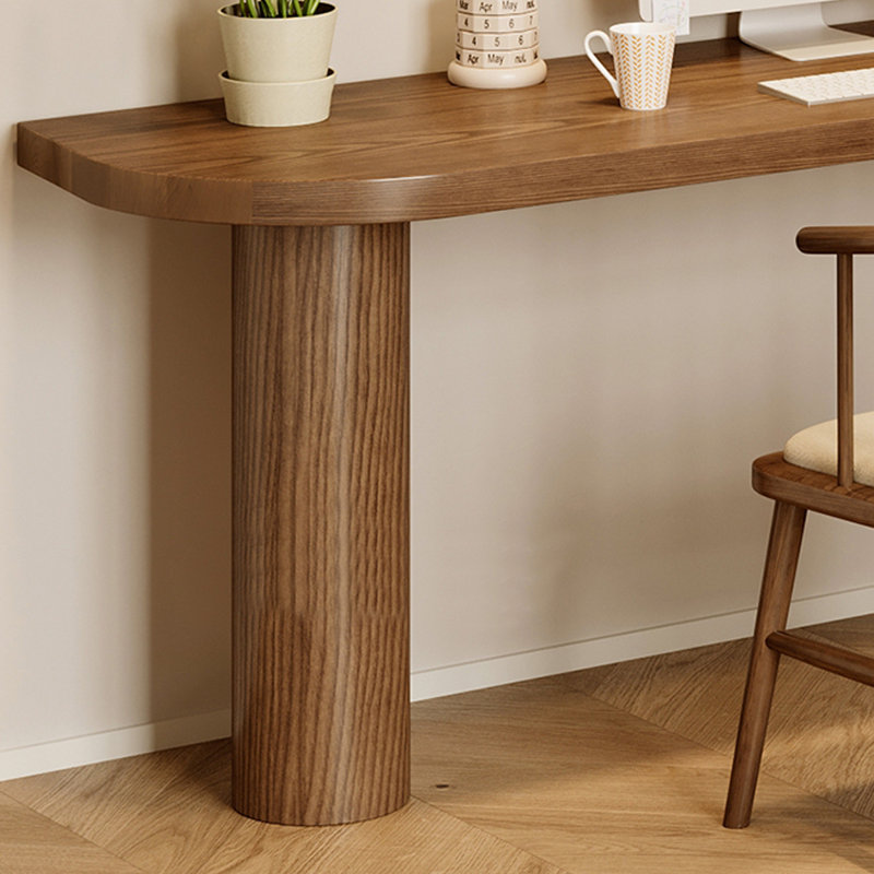 Light-walnut L-Shaped Solid Wood desks, 53.15" H x 62.99" W x 47.24" D, Right Hand Return