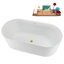 59" Streamline Soaking Freestanding Tub and Tray With Internal Drain-102211148