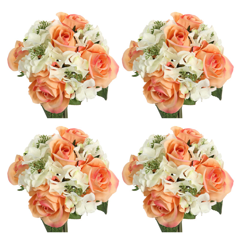 Tiges d'hortensia rose, Orange