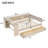 Wood Platform Bed With Storage Shelves,Drawers,Charging Station And Upholstered Headboard-336453978-336453979