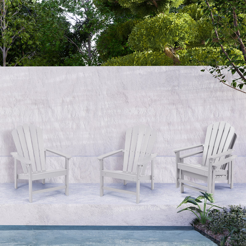 Chaise Adirondack empilable en PEHD Zawadi, Blanc, 4