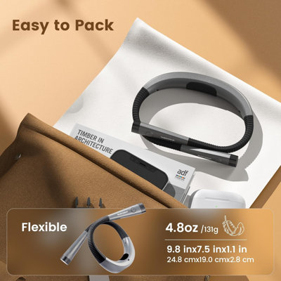 Lampe de lecture mains libres, lampe de lecture USB rechargeable avec 3 températures de couleur et luminosité réglable, lampe portable en silicone à col de cygne pour lire au lit, étudier, camper, pile au Lithium intégrée de 1000 mAh