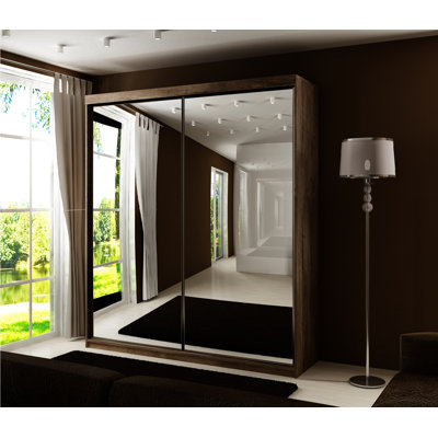 Friedlaender 2 Door Solid + Manufactured Wood Wardrobe