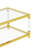 Modern Acrylic Leg Coffee Table with Double Layer Tempered Glass Top and Golden Metal Frame