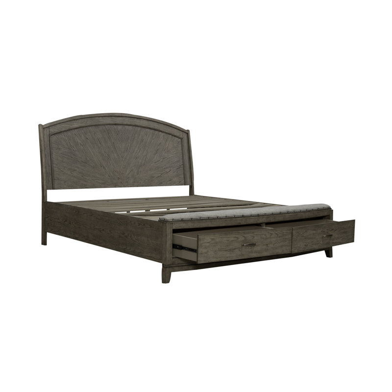 Drelan Panel Storage Bed, King, Light Brown