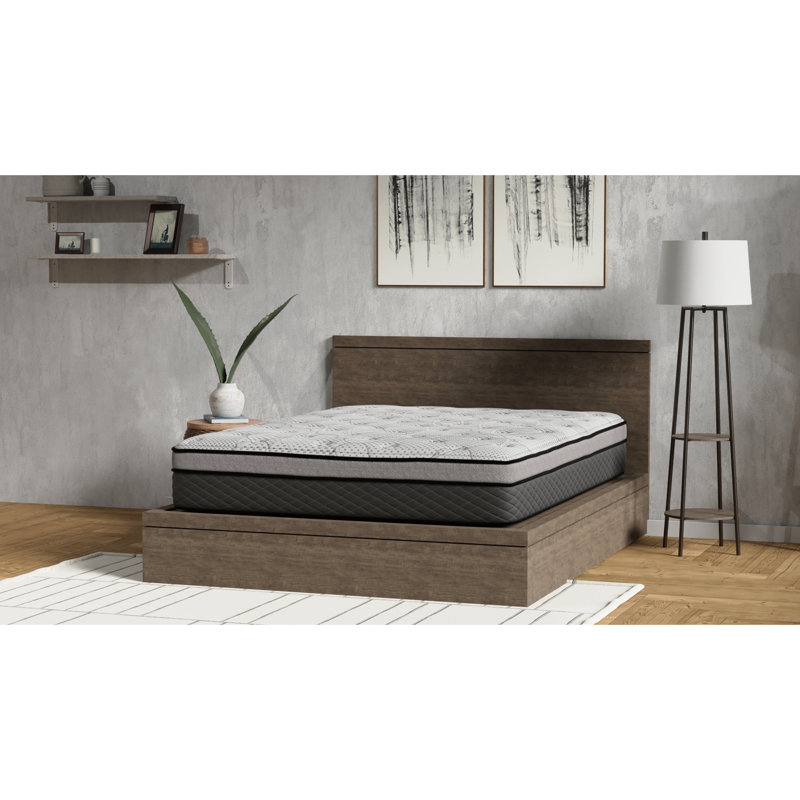Matelas ferme de 12 po pour grand lit avec ressorts ensachés, mousse adaptative, bon isolant, support de bord complet, structure respirante pour le confort nocturne, panneau tricoté de 3/4 po, confort multiple