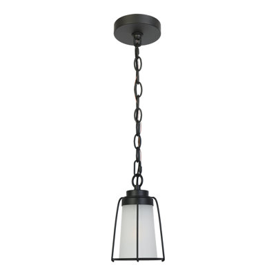 1-Light Small Outdoor Hanging Lighting Frosted Glass