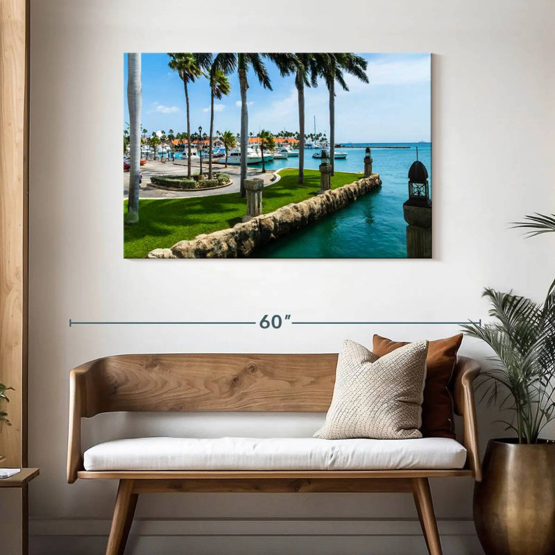 Mehar Aruba, bateaux à quai, H 30 po x l 45 po