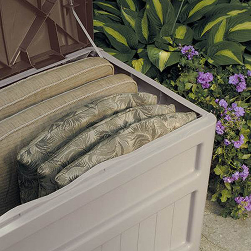 Suncast 23.5'' W 73 Gallons Plastic Deck Box in Brown
