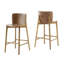 Tabouret de bar d'intérieur en bois Pari, finition noyer, ensemble de 2