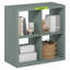 Organisateur de rangement cubique à dossier ouvert Furinno, 4 cubes, vert sauge-584359501-584359491