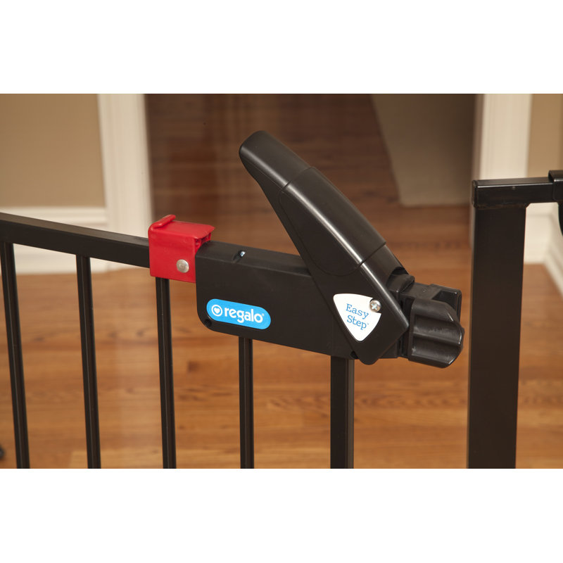 Extra Tall Black Metal Pressure Mounted Baby Gate