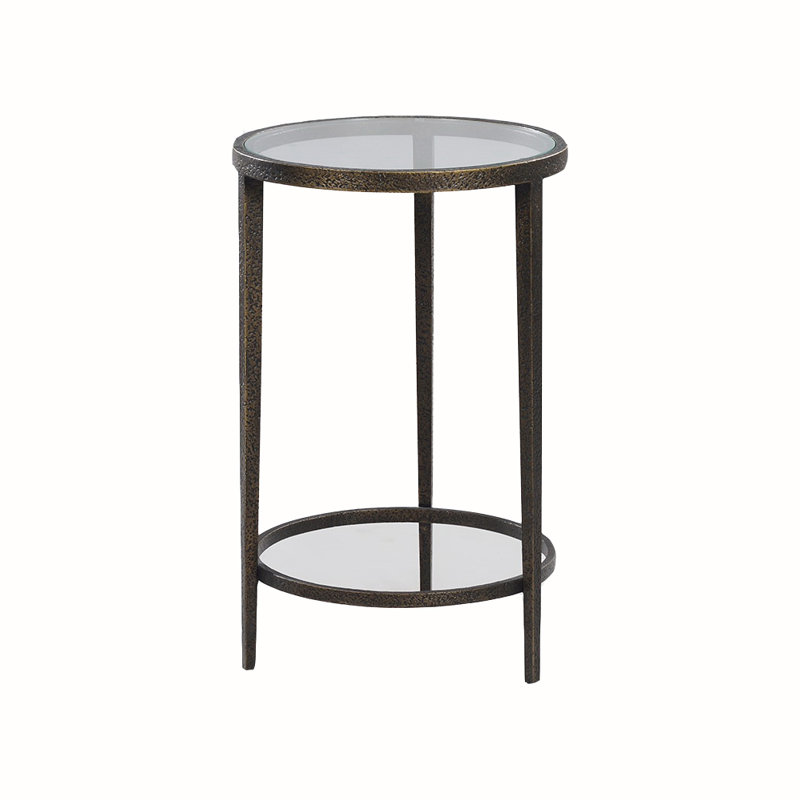 Glass End Table, Bronze