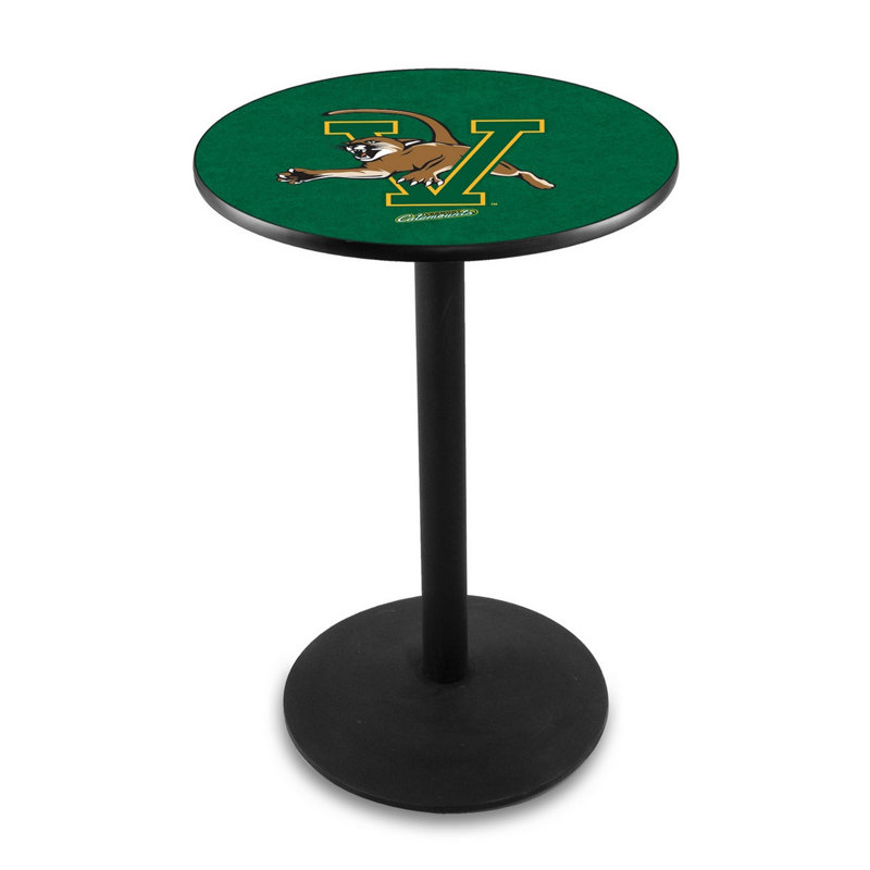 Round Metal Base Dining Table, Black Wrinkle, University of Vermont