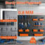 26-Piece Pegboard Organiser Kit, Wall Mounted Metal Tool Rack with 3 Pegboards & Hanging Fittings, Multi-Functional Garage Workshop Warehouse Storage, Black & Orange