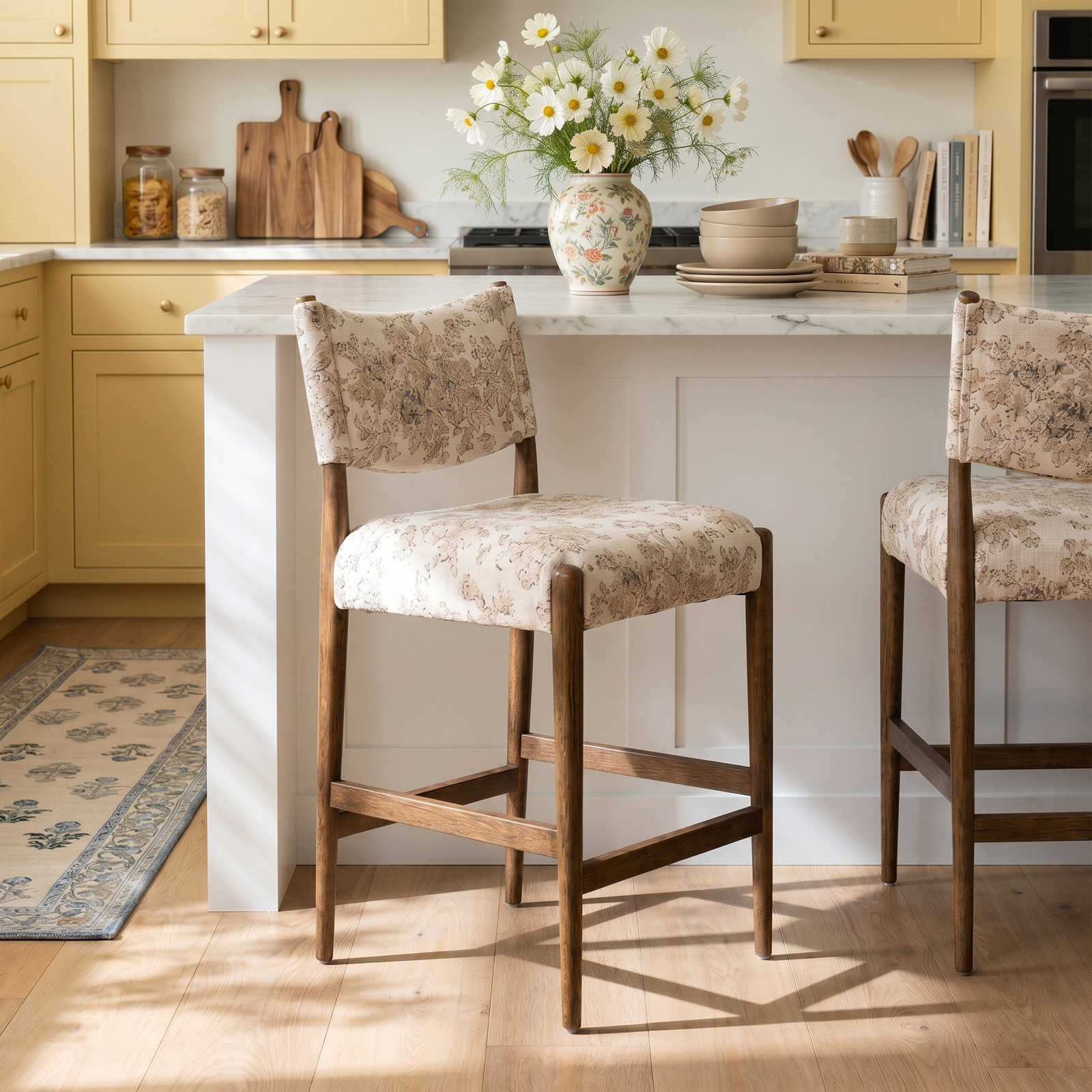 Tara 27" Bar Stool, Medium Brown, Fallingbrook Natural
