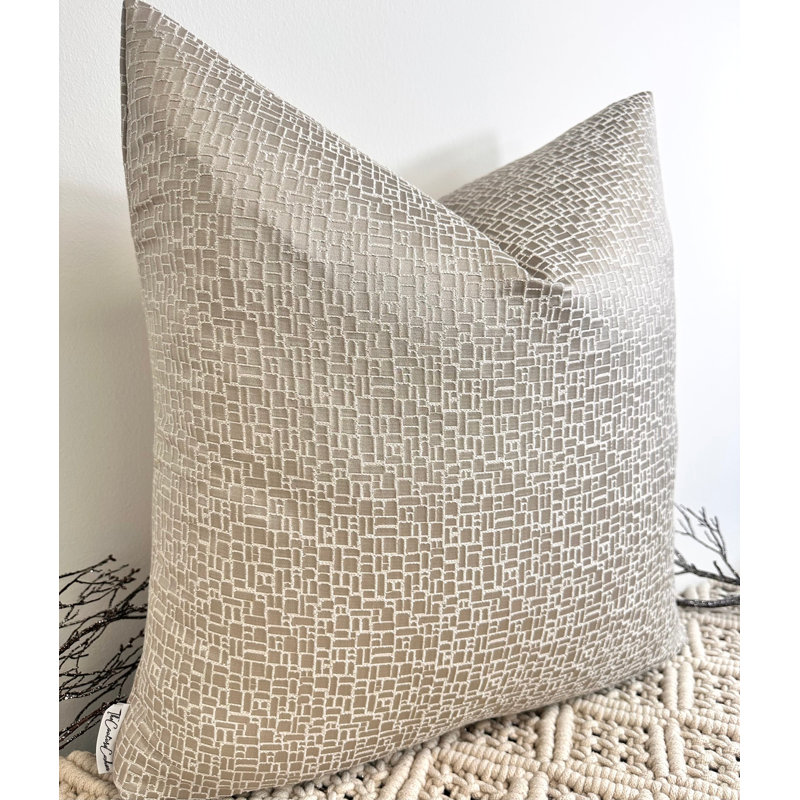 Abstract Square Cushion Cover, Taupe
