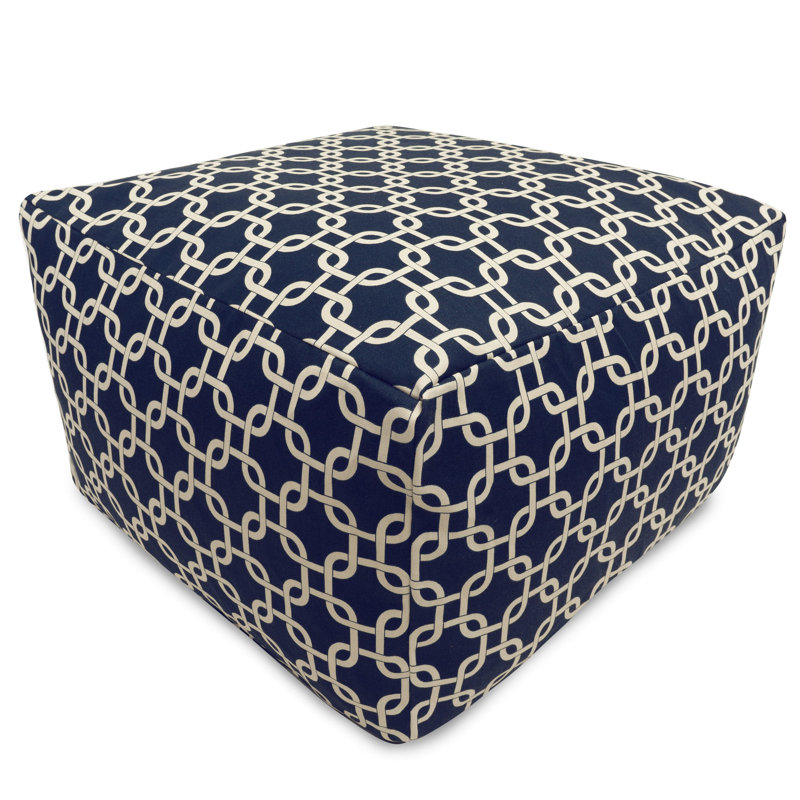 Repose-pieds d'extérieur avec coussin Roysum, Bleu marine