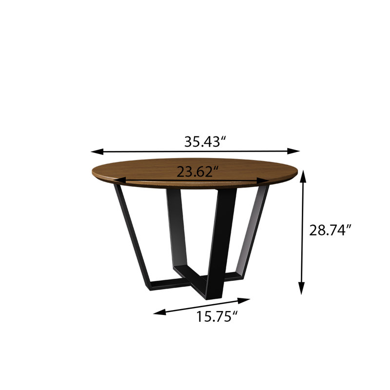 35,43 po Une petite table de conférence ronde peut accueillir six personnes., 28.74" H x35.43" W x 35.43" D