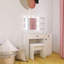 Meuble-lavabo blanc avec lumières et miroir rotatif - Espace de rangement moderne pour la chambre à coucher 2