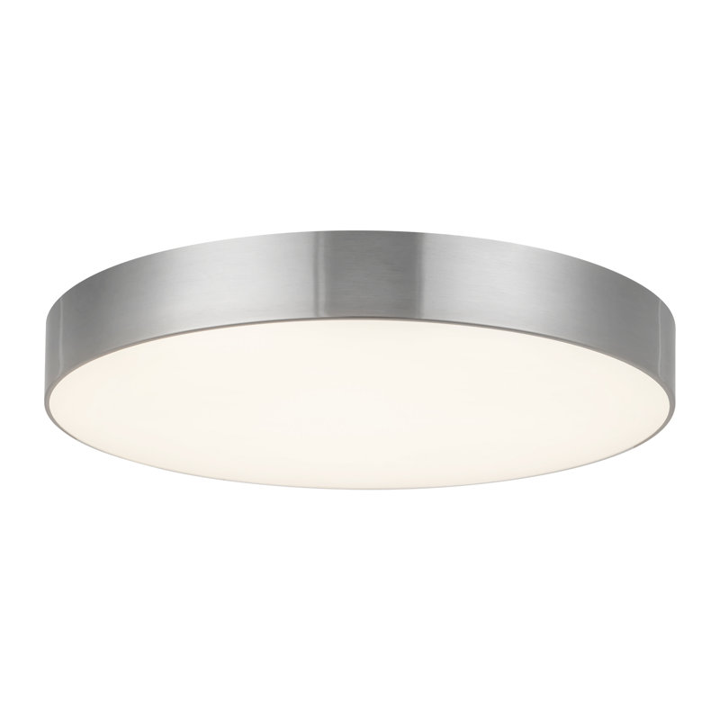 Musa 11-in Black dimmable LED Flush Mount, Nickel