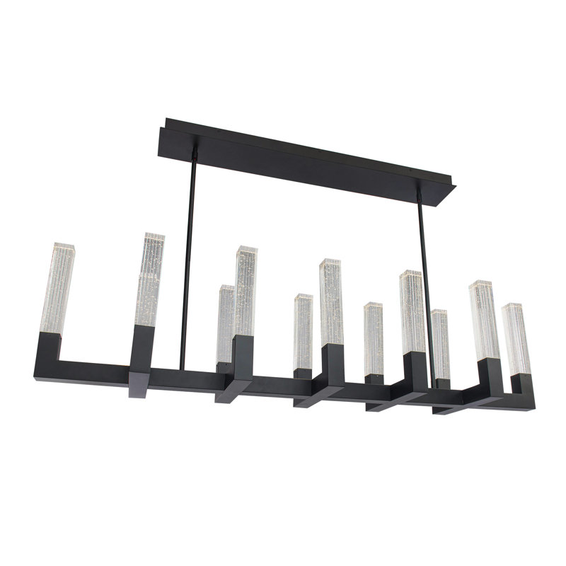 Lustre rectangulaire unique à 12 lumières DEL Cinéma