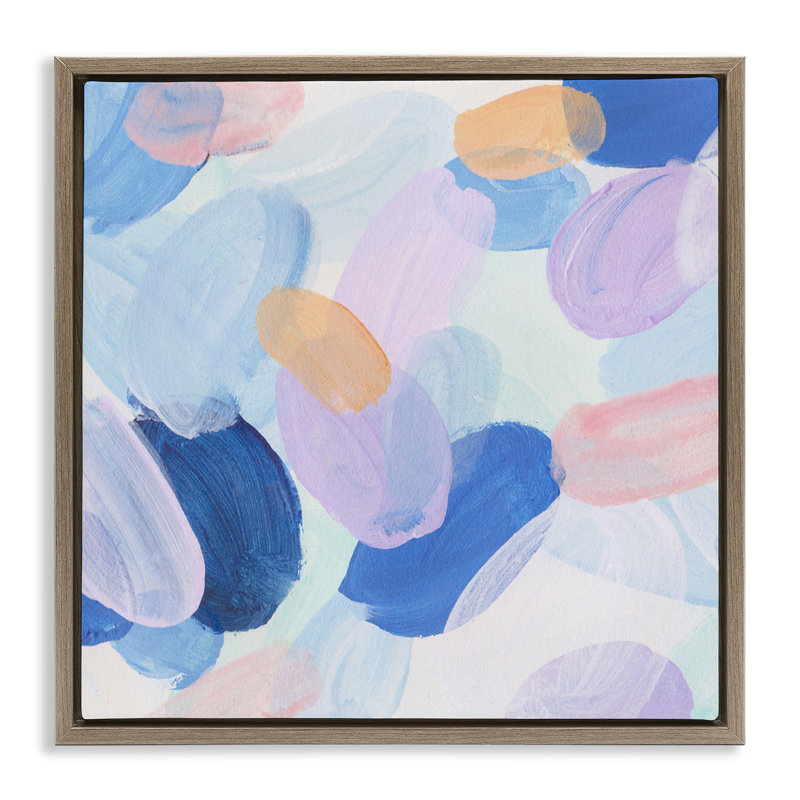 «Oblong Shapes Motif Floater», art mural par Melissa Wang, H 18 po x l 18 po x P 1,7 po, Cadre flottant orme Montalcino