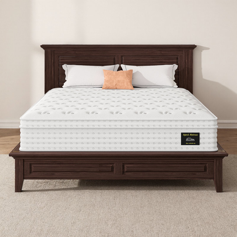 14" Queen Hybrid Mattress - Memory Foam & Pocket Coils for Pressure Relief, Cool Sleep Fiberglass Free, Delivered in a Box