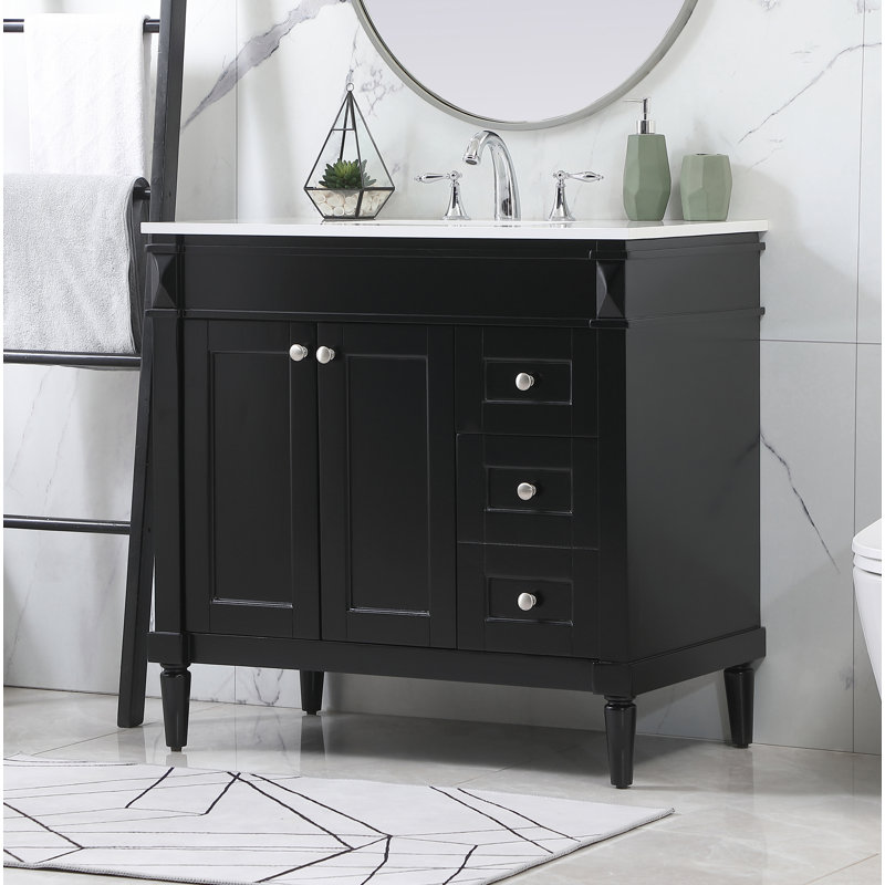 Ensemble de meuble-lavabo simple 36 po Readington, Noir