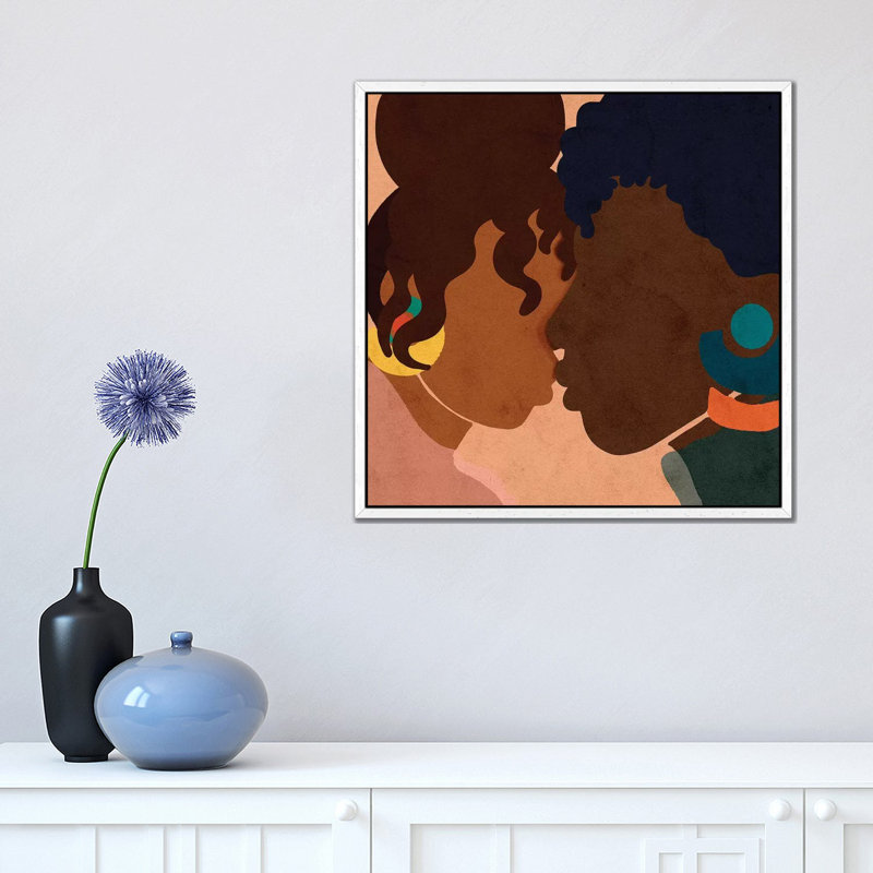 Close 1 Piece Wall Art on Canvas, 93.98 cm H x 93.98 cm W, White Framed