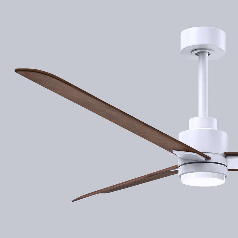 Ventilateur de plafond Alessandra, Noyer, Blanc mat, 56"