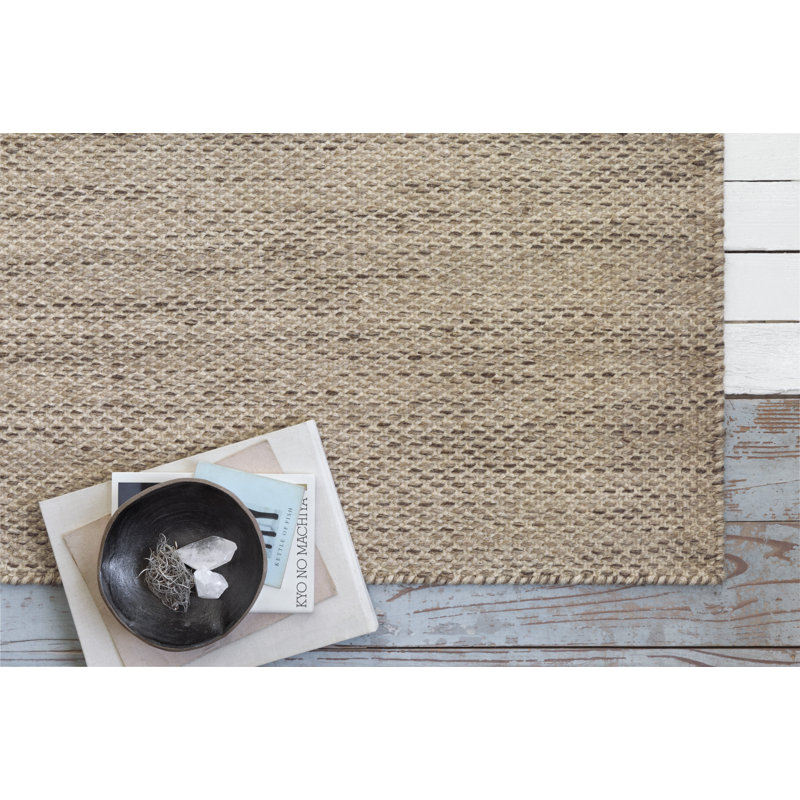 Tapis blé en laine tissé à la main Rabon, Rectangle 7 pi 10 po x 11 pi