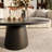 Black Solid Wood Modern Round Coffee Table For Living Room & Home Decor