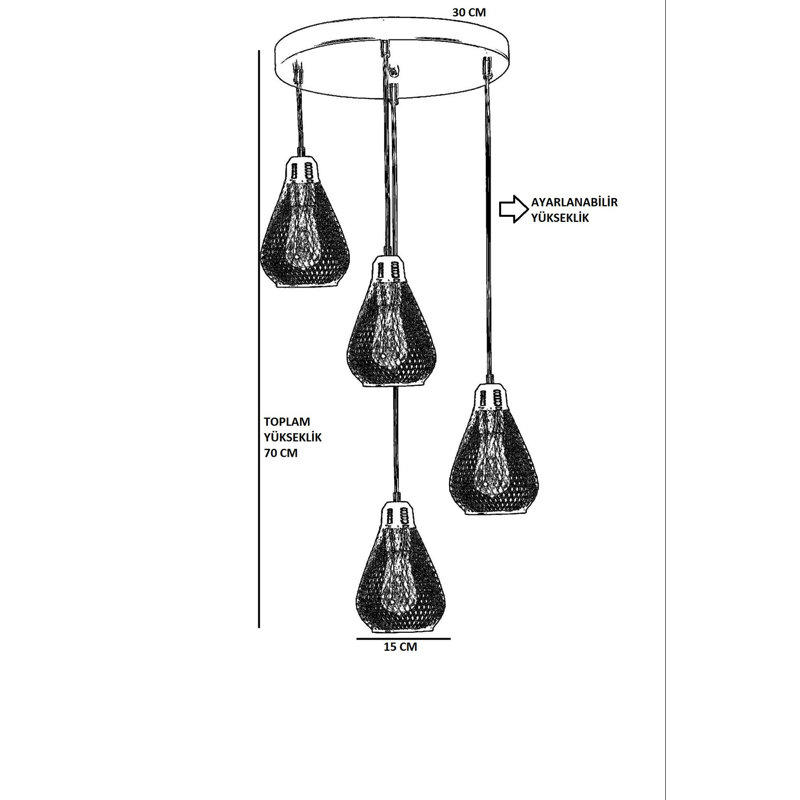 Chandle Chandelier, Gold
