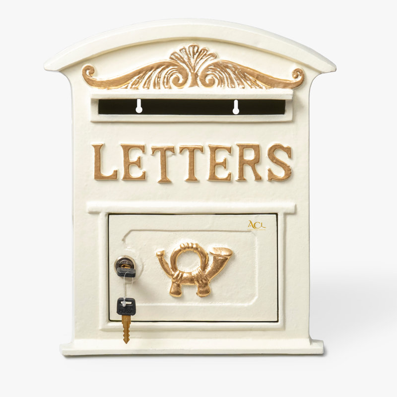 Berkay Metal Wall Mounted Post Box, White