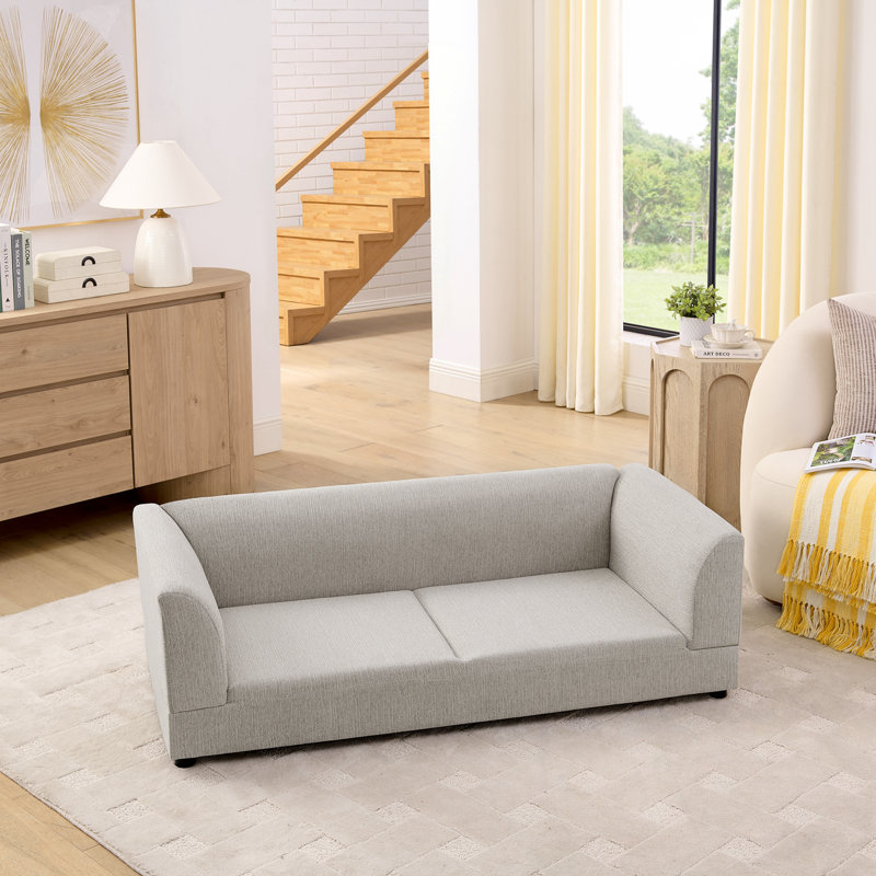 Lit pour chien avec dossier et accoudoirs, Beige