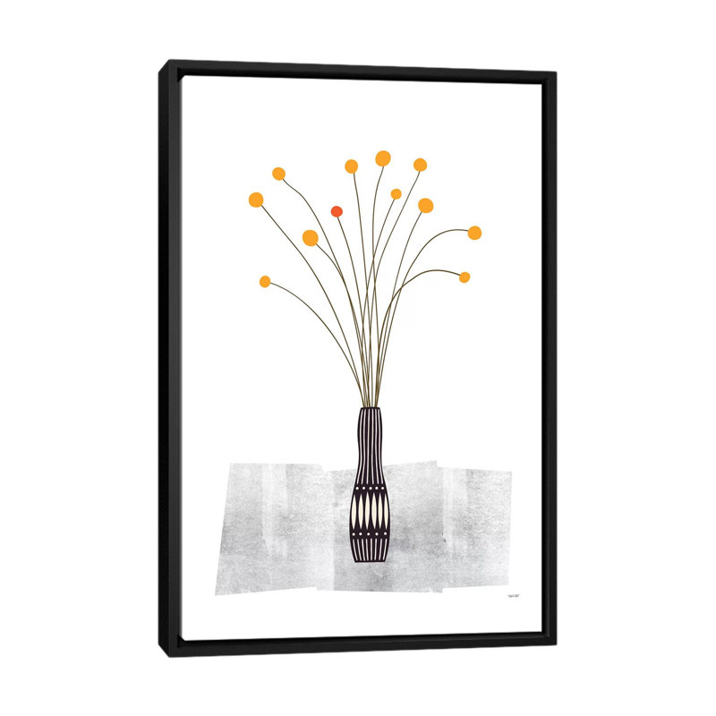 «Flowers III», impression sur toile, H 60 po x l 40po x P 1,5 po, Toile avec cadre noir, Pas de tapis