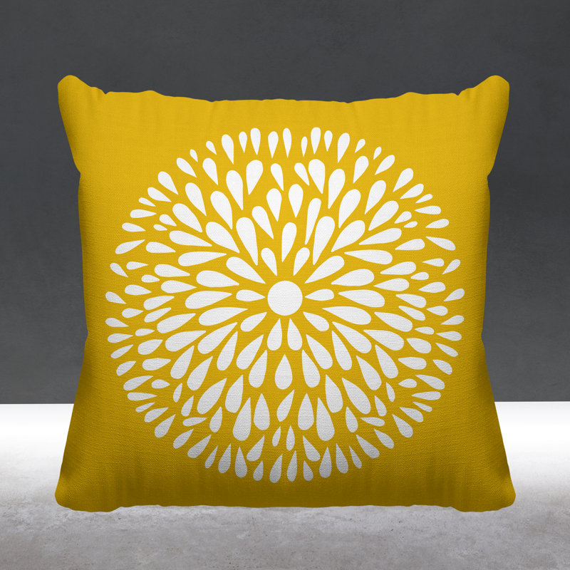 Coussin Pheobe, Jaune, 15 po x 15 po, Carré