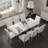 78 Inch Rectangular Faux Marble Dining Table With Polished Geometric Base-1495509676
