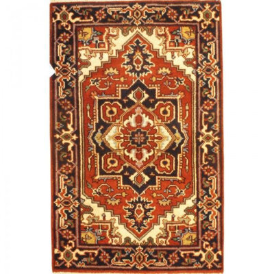 Mungle Oriental Area Rug in Rust