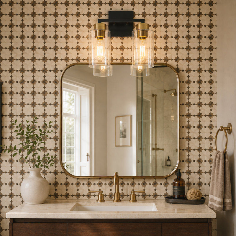 Nayomee 2-Light Dimmable Rectangle Bathroom Vanity Light, 2