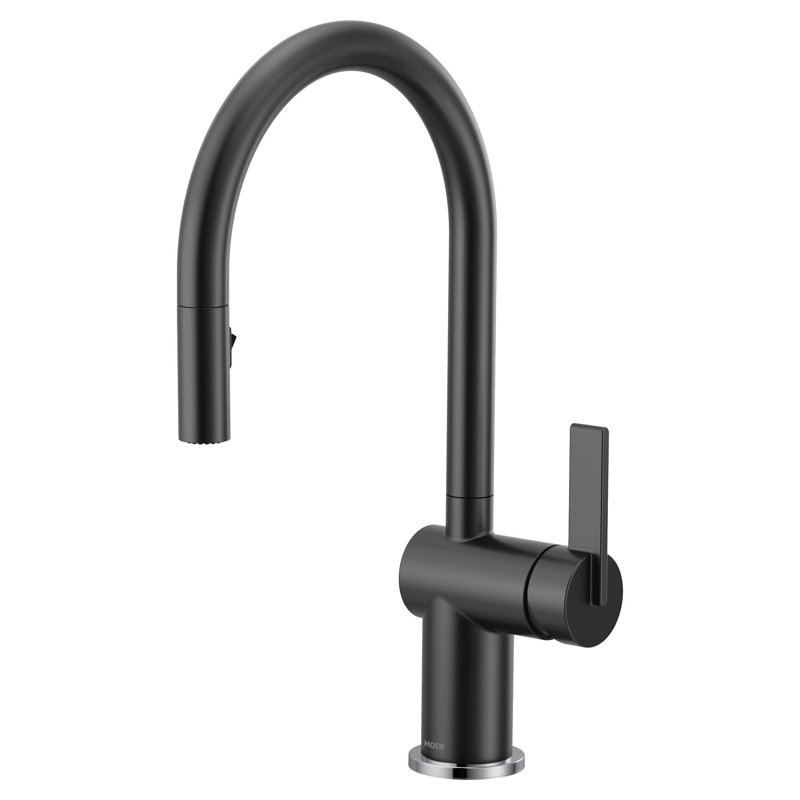 Moen Cia MotionSense Wave Single Handle Pulldown Kitchen Faucet with Power Clean Technology, Matte Black