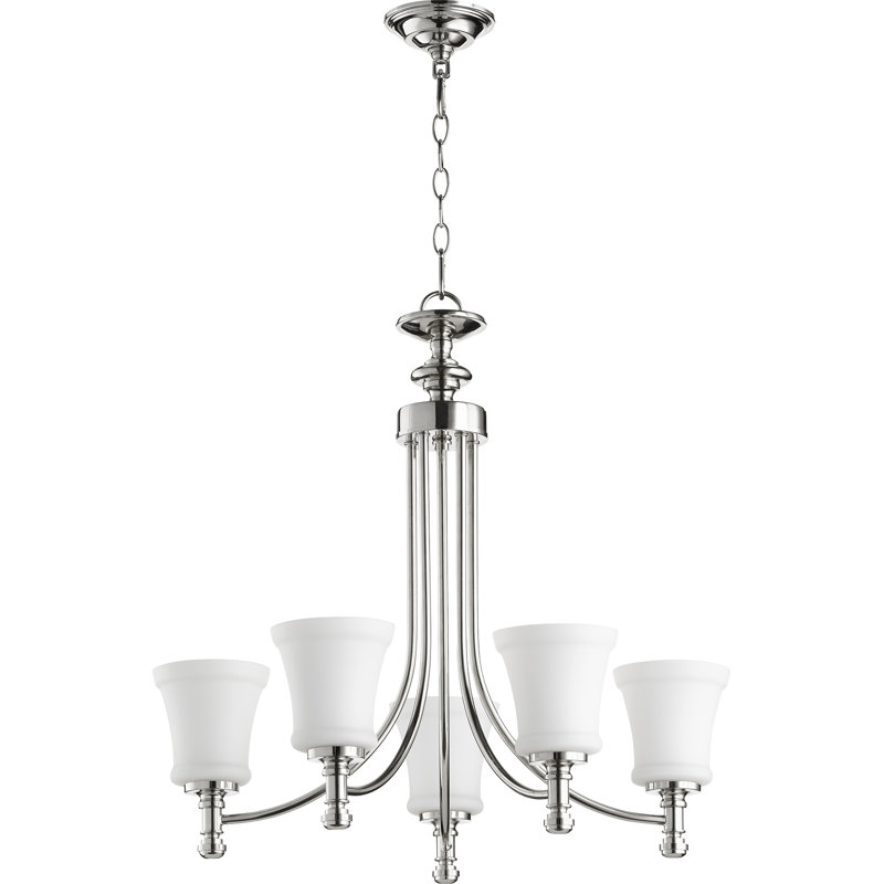 Herman 5 - Light Classic / Traditional Chandelier, Polished Nickel