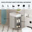Meuble-lavabo mural avec lavabo en céramique, porte à fermeture en douceur, tablette de rangement flottante à droite, assemblage requis