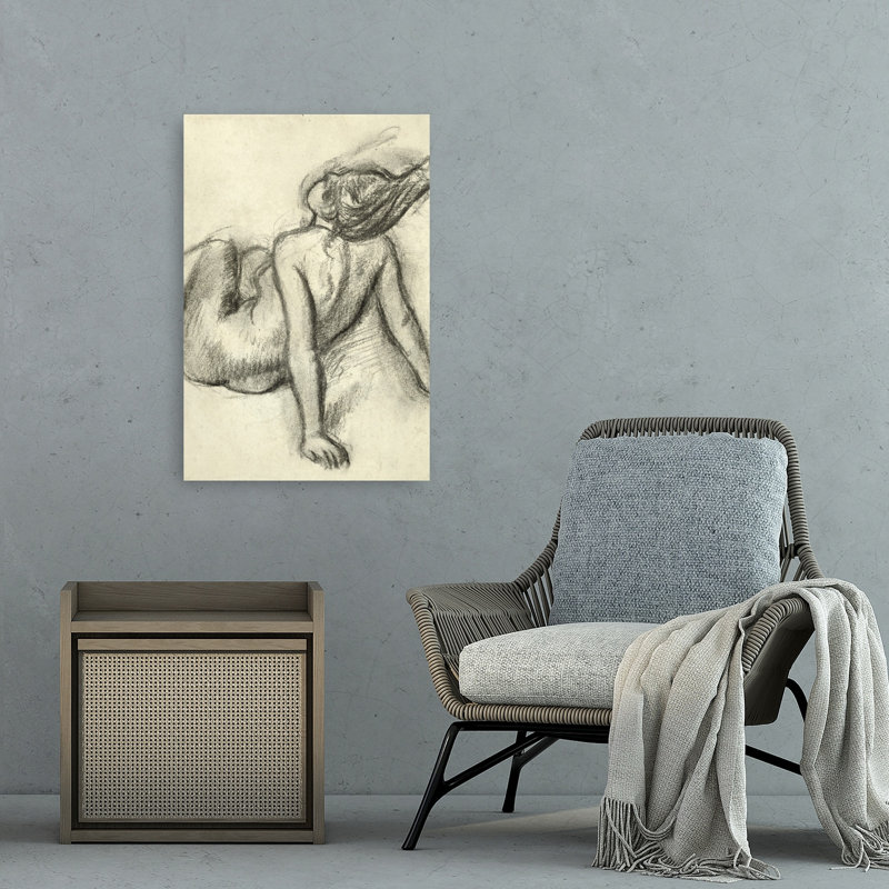 Femme se faisant coiffer - Estampe murale abstraite et contemporaine impressionniste, H 36 po x l 24 po