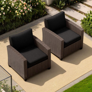 LAWNOOK Patio Furniture Set - All-Weather - 2 Piece Wicker Outdoor Patio Conversation Set, Modular Rattan Sectional Sofa for Backyard, Garden, Patio, Poolside