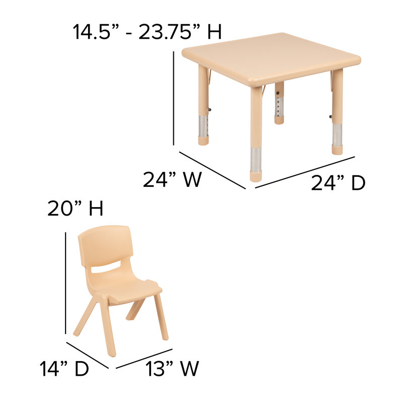 Ensemble de 4 tables d'activités Goddard, Naturel