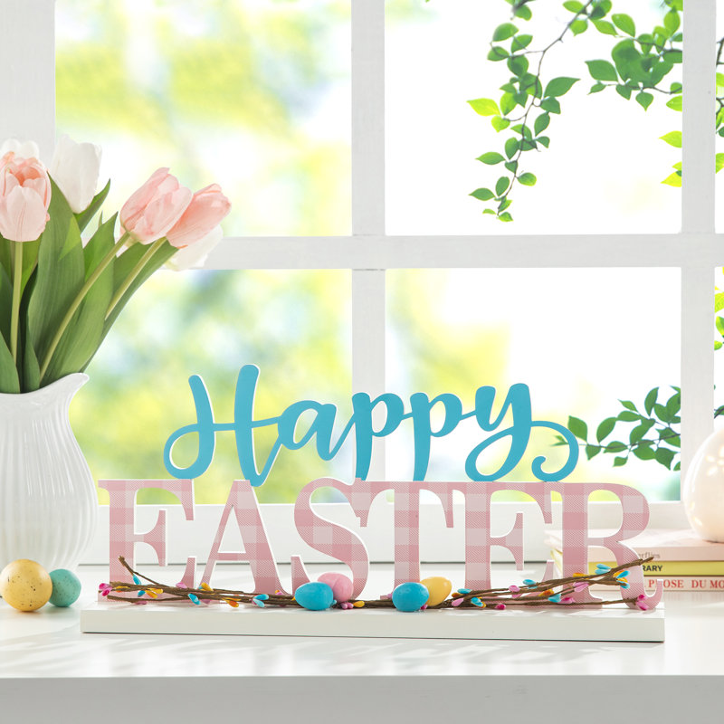 Easter Phrase Wooden Banner